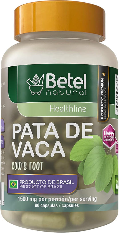Betel Natural Pata de Vaca (Cow's Foot Herb) - 1500 mg, 100% Pure, Vegetarian Capsules