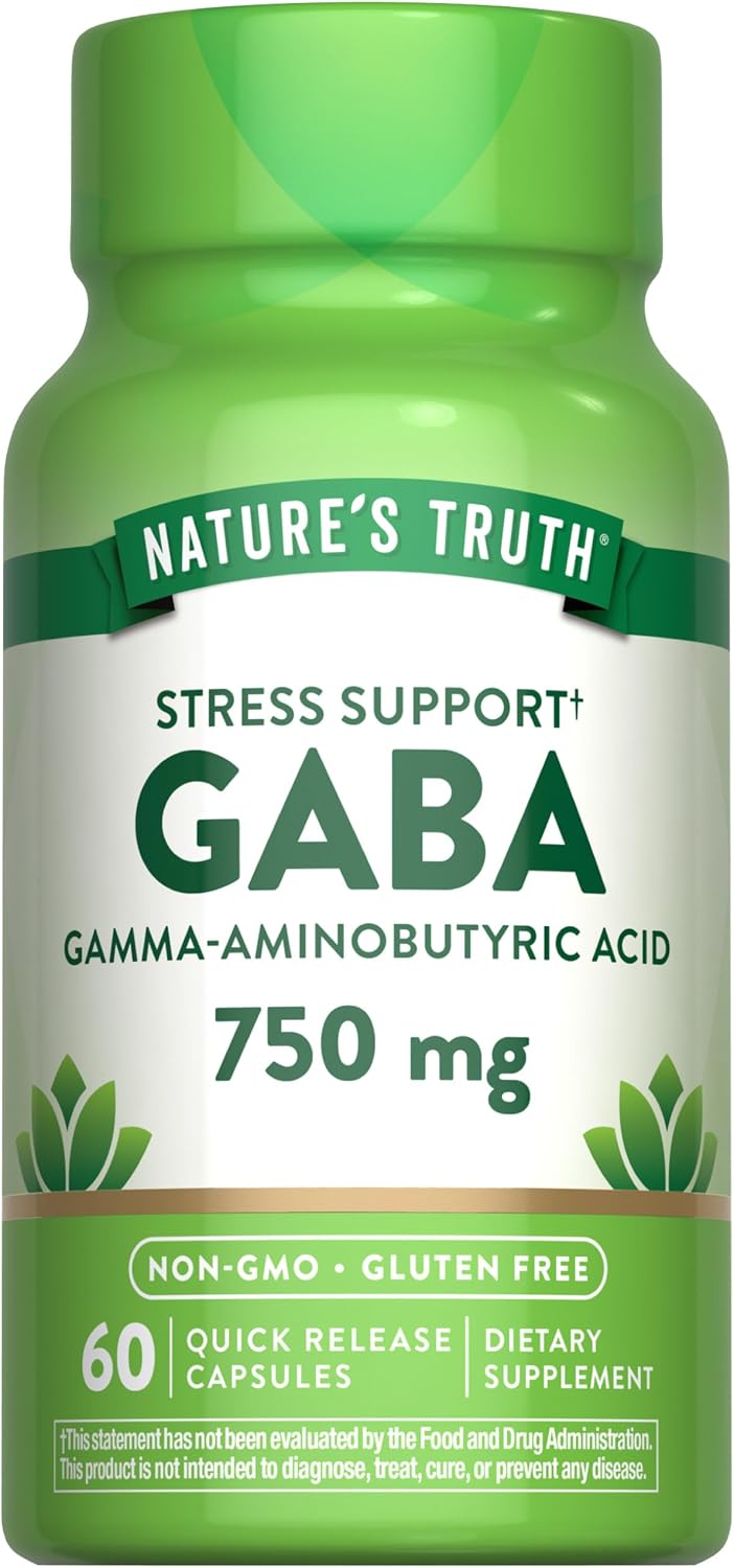 Nature's Truth GABA 750mg Capsules – 60 Count - görsel 1