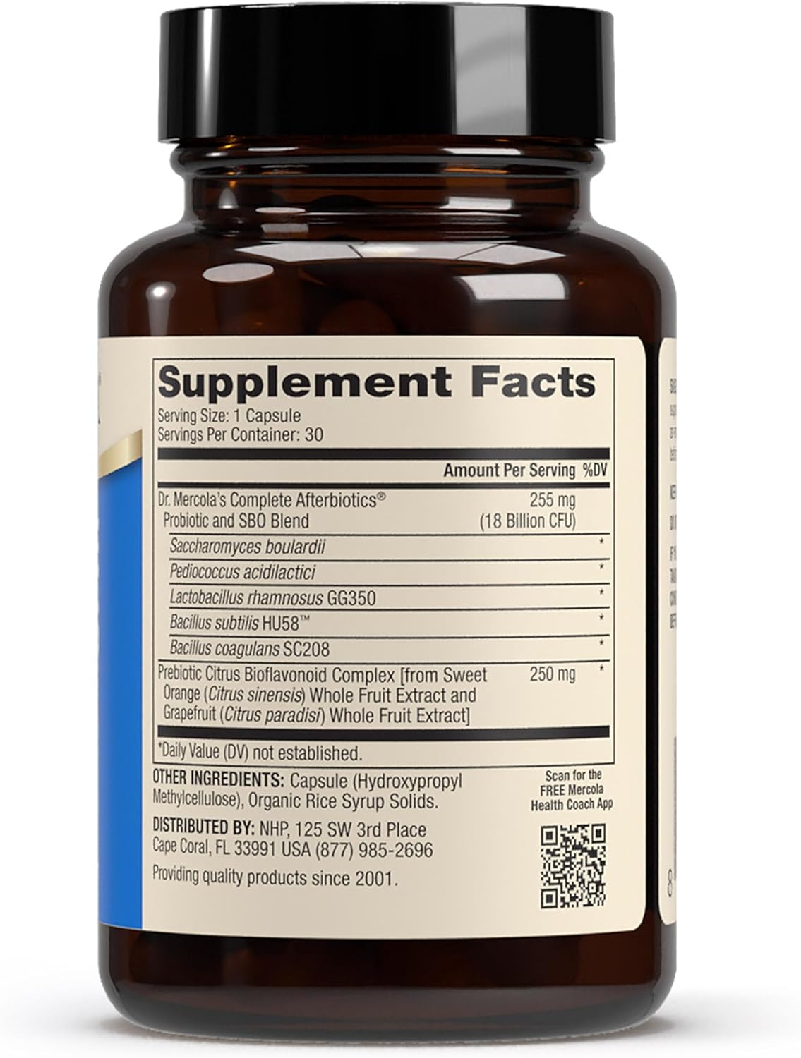 Dr. Mercola Complete Afterbiotics – 18 Billion CFU Probiotic with SBOs and Saccharomyces boulardii – Non-GMO & Gluten-Free – 30 Capsules - görsel 2
