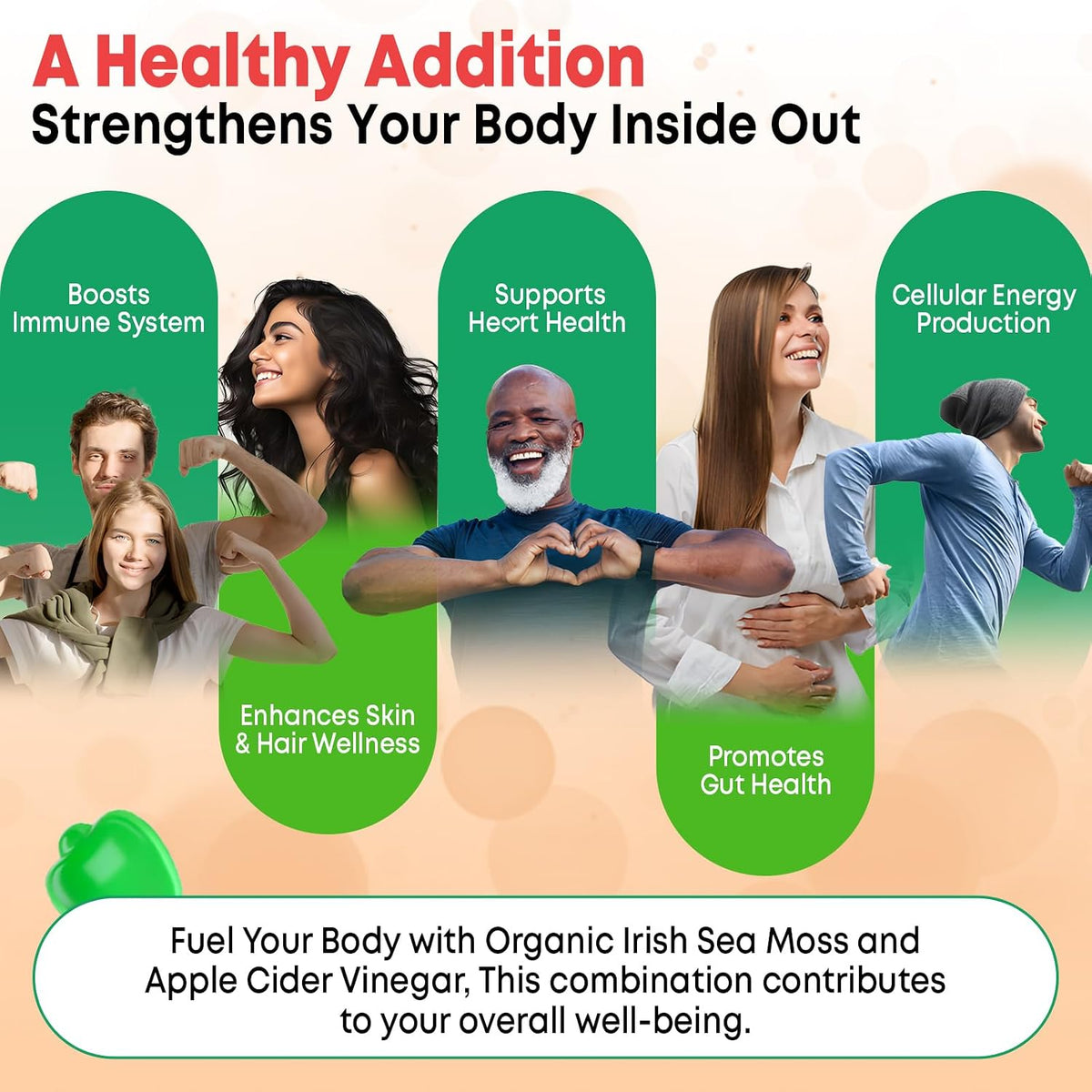 Vazatisi Apple Cider Vinegar Gummies with Sea Moss - 2 Pack, 120 Gummies - görsel 4