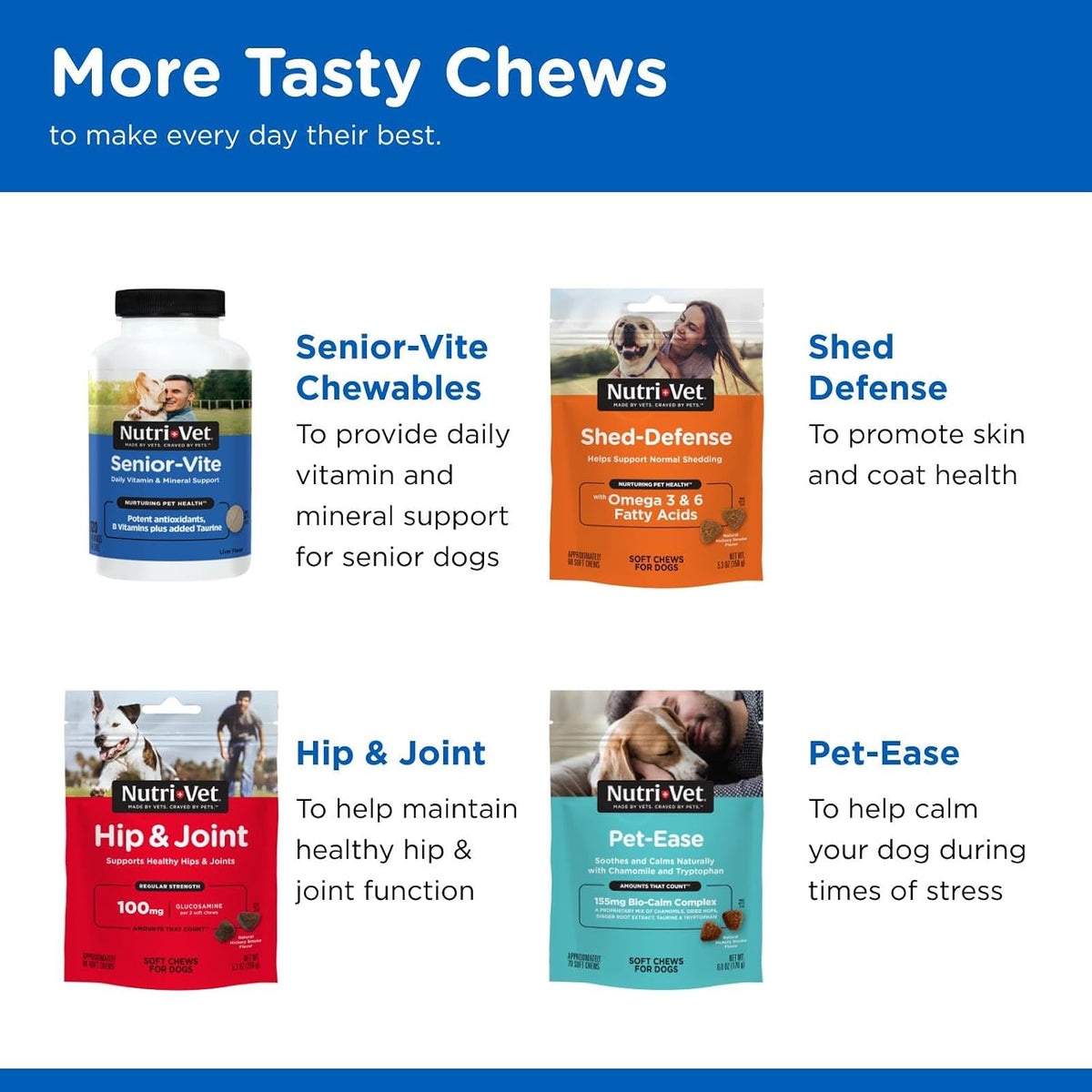 Nutri-Vet Multi-Vite Chewables for Adult Dogs - Daily Multivitamin with Minerals, 60 Chews - görsel 3