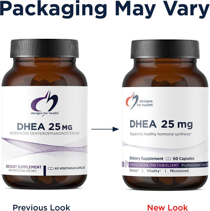 Designs for Health DHEA 25mg Food Supplement - 60 Capsules