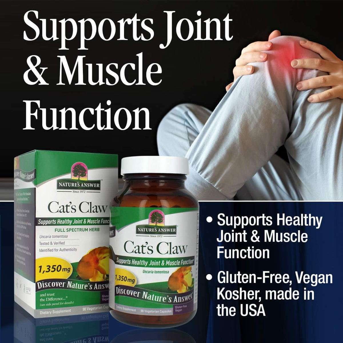 Nature's Answer Cat's Claw Inner Bark – Full Spectrum Herb – 90 Capsules - görsel 3