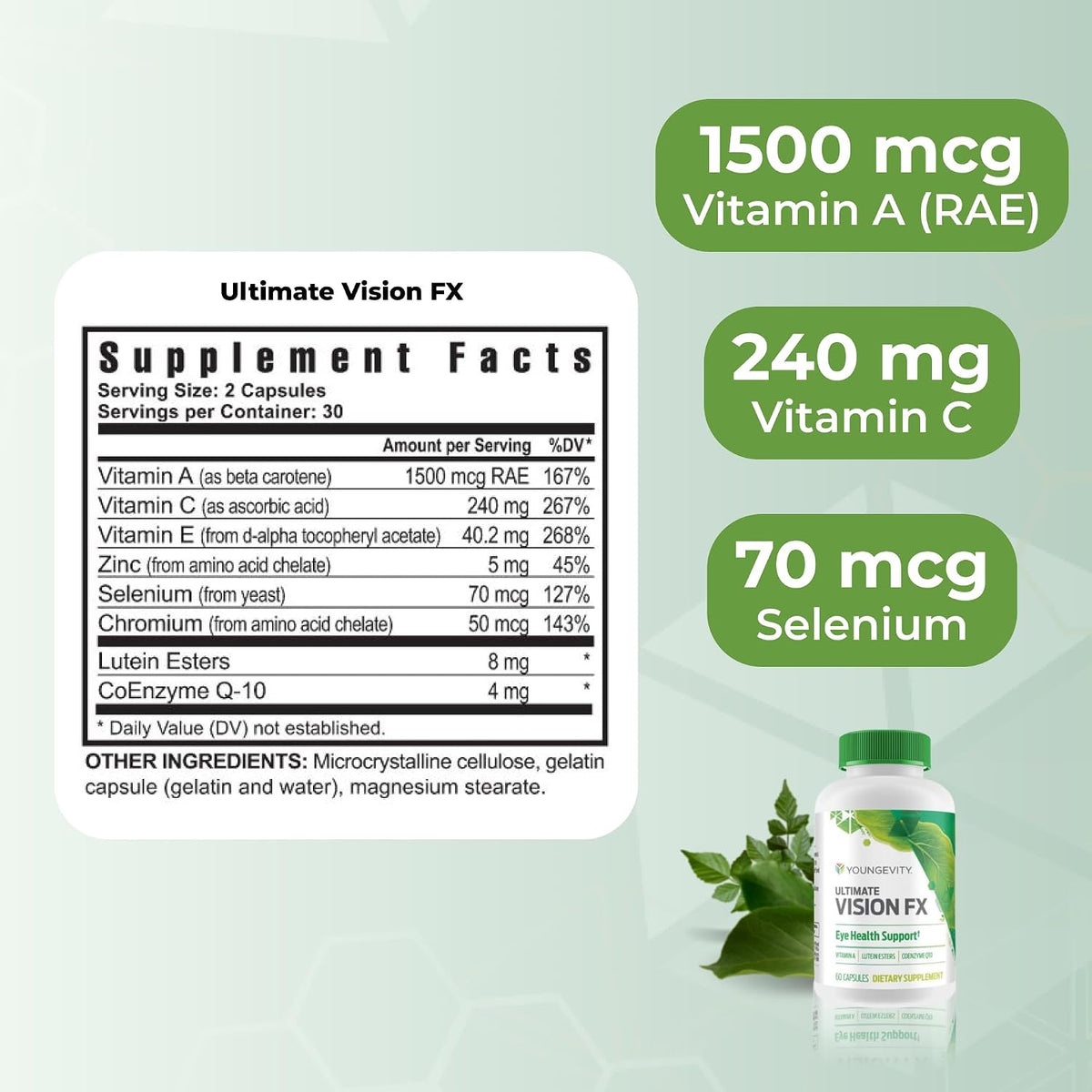 Youngevity Ultimate Vision FX – Eye Vitamin & Mineral Supplement, 60 Capsules - görsel 3