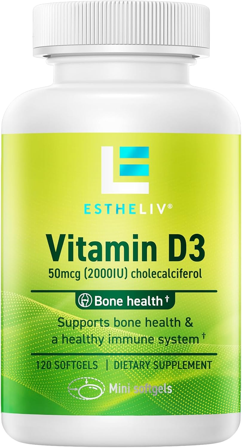 ESTHELIV Vitamin D3 2000IU, 120 Mini Soft gel capsules - görsel 1