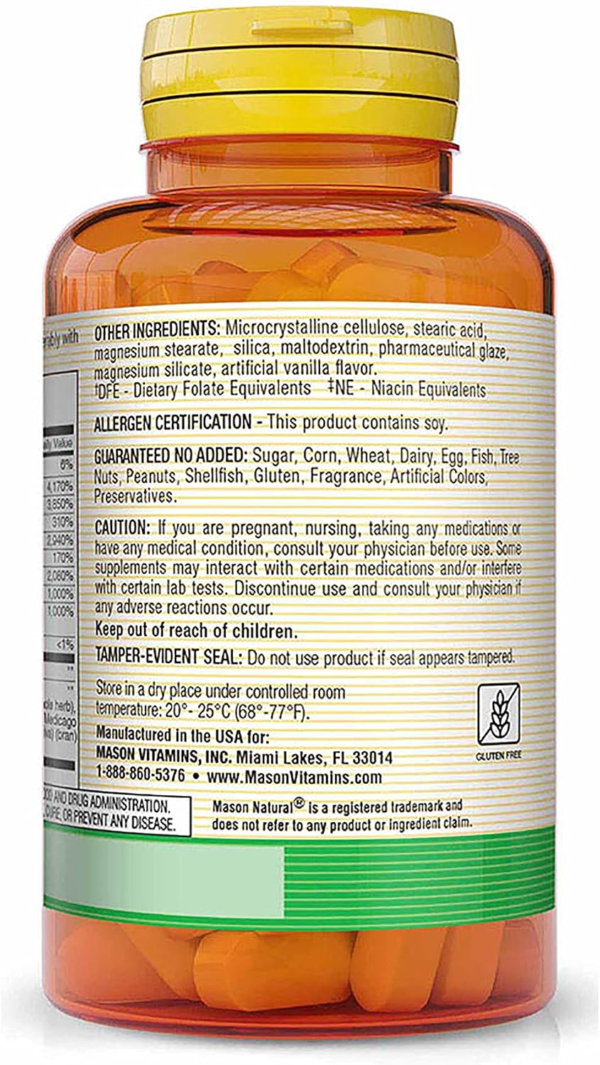 Mason Natural Super B 50 Complex – All 11 B Factors, 60 Tablets - görsel 3