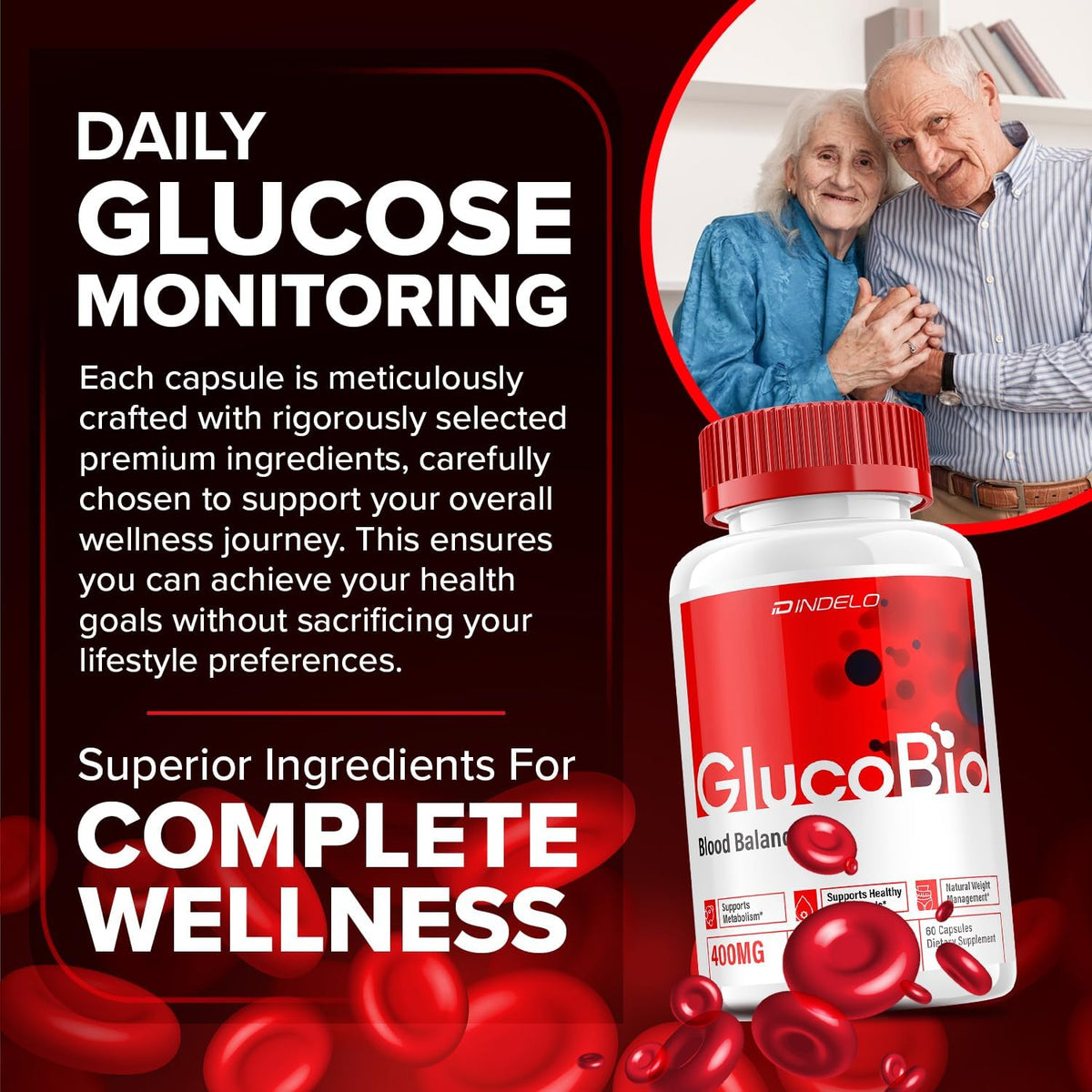Gluco Bio Healthy Vitamin Capsules - All Natural Daily Supplement (2 Pack, 120 Capsules) - görsel 2