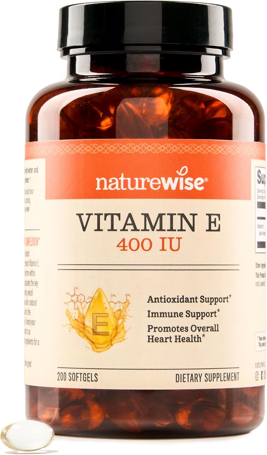 NatureWise Vitamin E 400 IU Softgels – 180mg, Non-GM, Gluten-Free (60 Softgels) - görsel 10