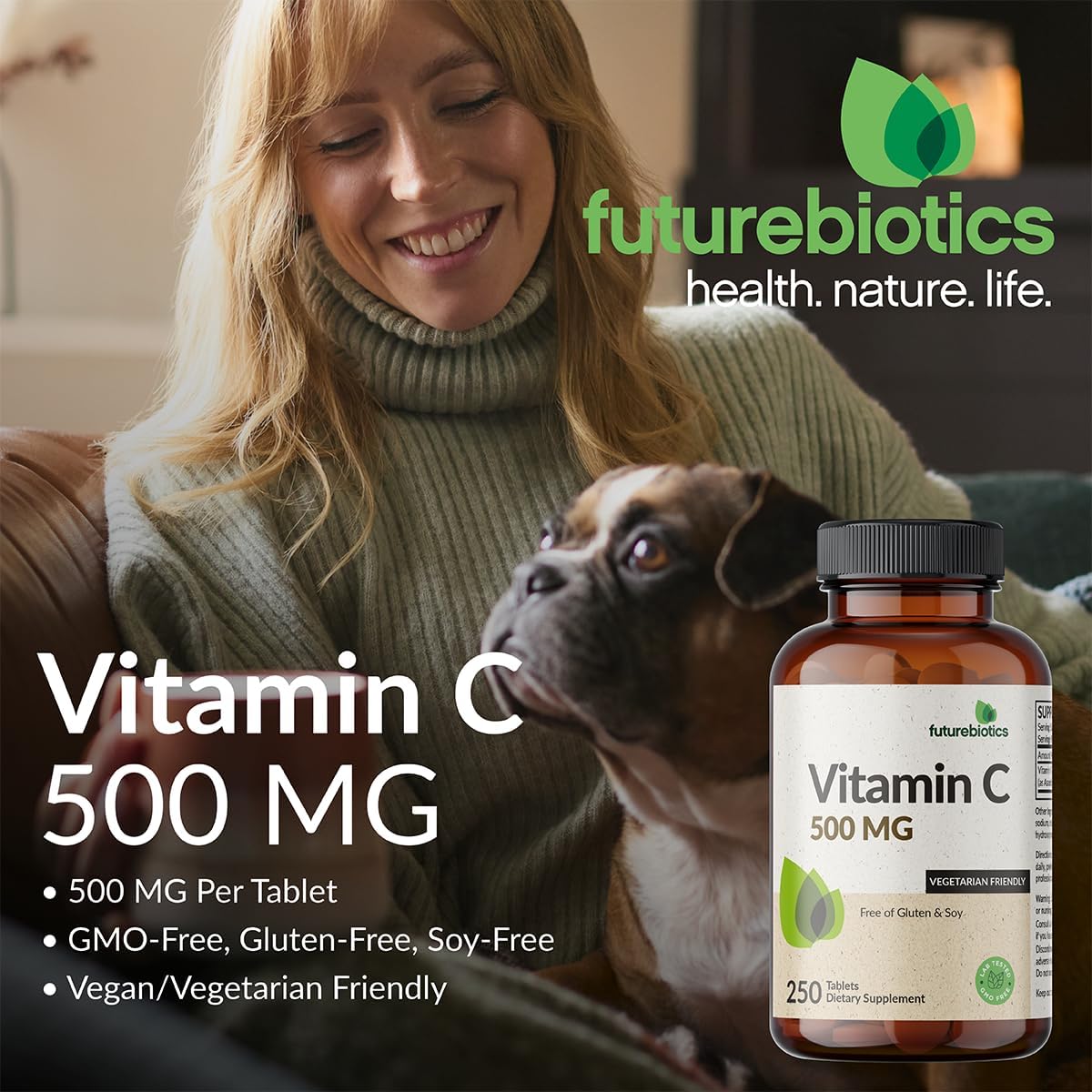Futurebiotics Vitamin C 500mg Non-GMO, 250 Tablets - görsel 3