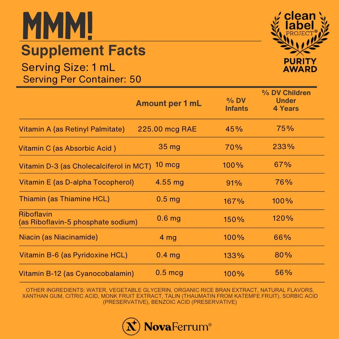 NovaFerrum MMM Multivitamin for Infants, Toddlers and Children - 50 ml - görsel 3