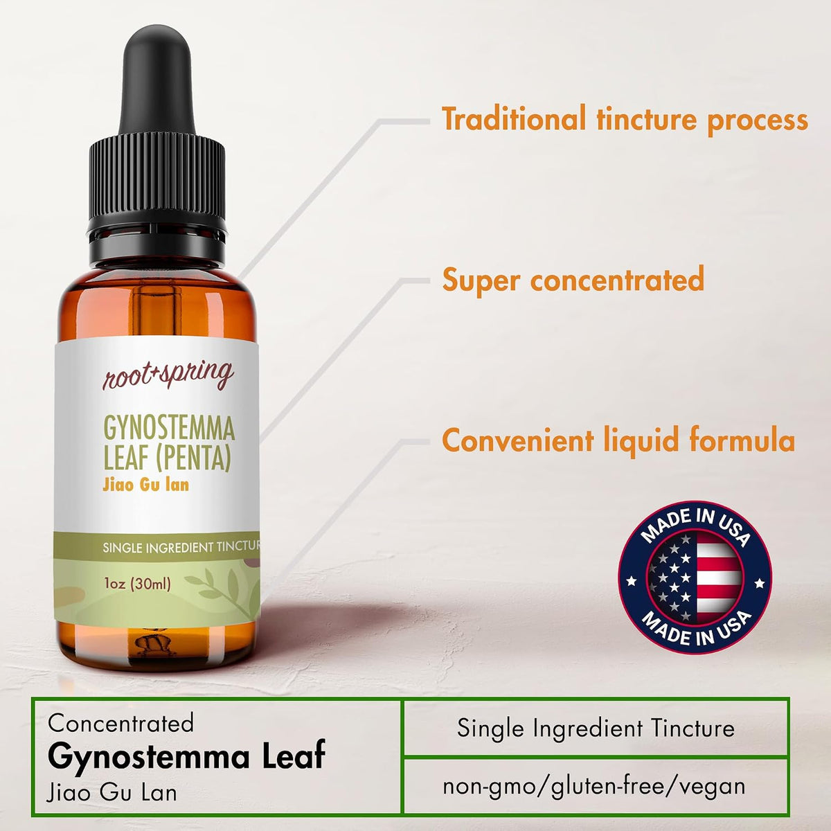 Gynostemma Leaf Tincture - Organic Jiao Gu Lan Liquid Extract by root + spring - görsel 7