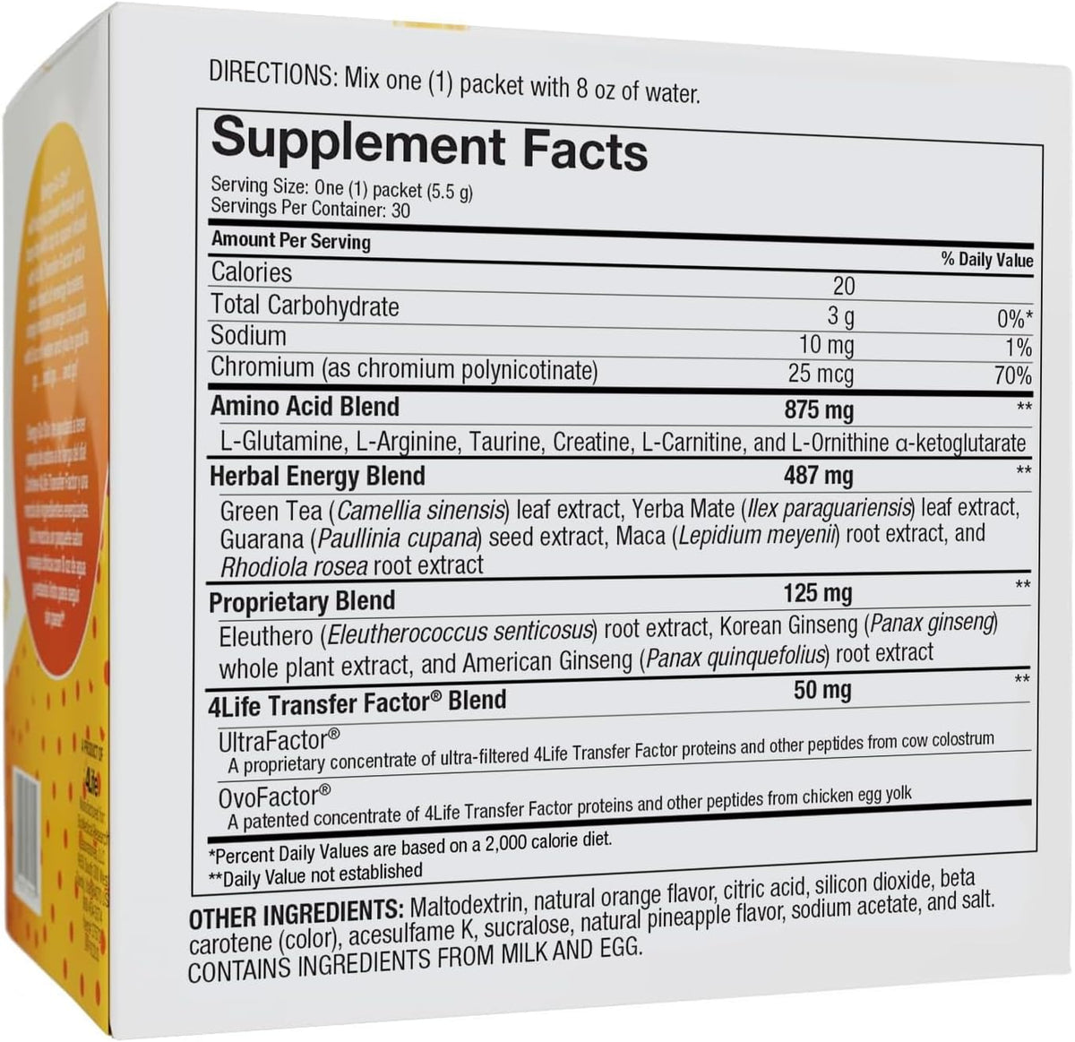 4Life Energy Go Stix Orange Citrus Drink Mix with Amino Acids, 30 Sachets – Image 2