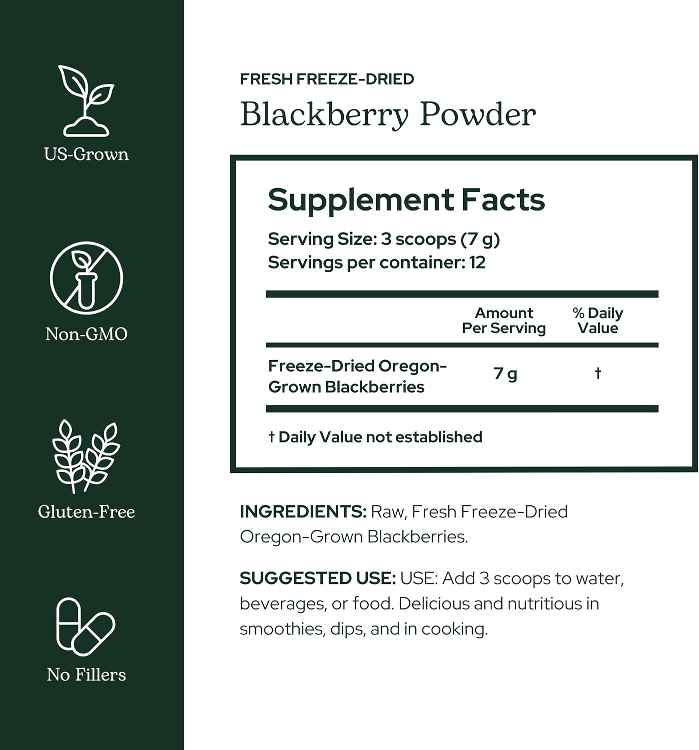 Eclectic Herb BlackBerry Powder - Freeze-Dried Superfood Supplement (91 g) - görsel 2