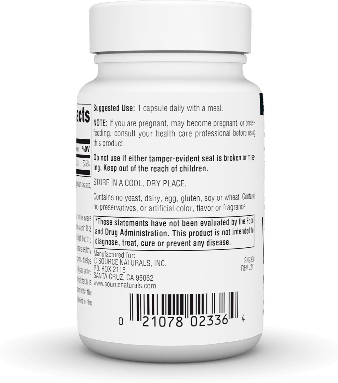 Source Naturals Vitamin D-3 Bioactive Form for Bone and Immune Health 5000 IU - 60 Capsules - görsel 3