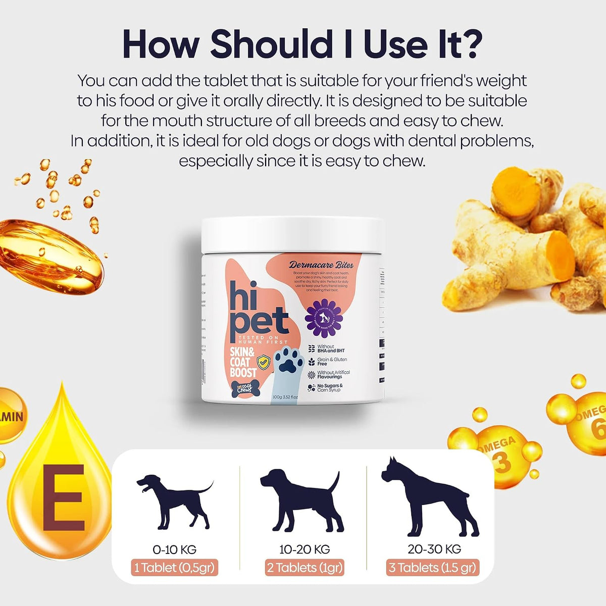 Skin and Coat Boosting Bites for Dogs - Soft Dog Chews, Dog Vitamins and Supplements, Supports Coat and Skin Appearance, 104 ml (Pack of 3) - görsel 4