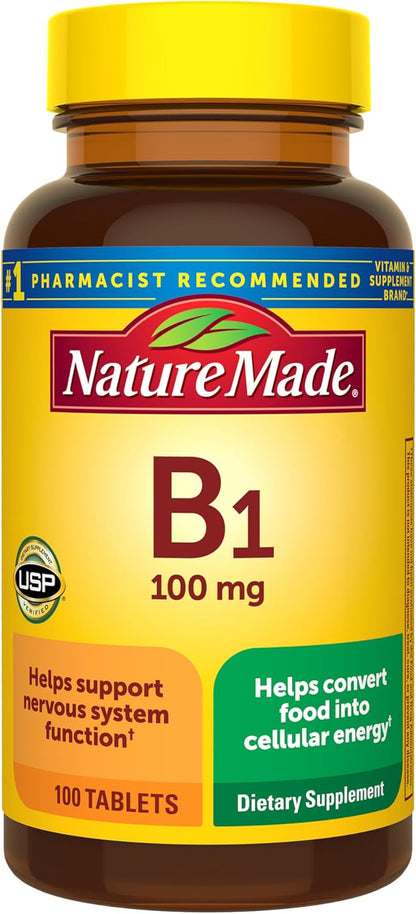 Nature Made Vitamin B1 (Thiamine) 100 mg, 100 Tablets (Pack of 3)