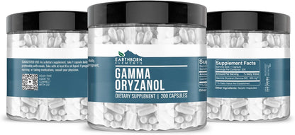 Earthborn Elements Gamma Oryzanol 200 Capsules, Pure and Undiluted, No Additives