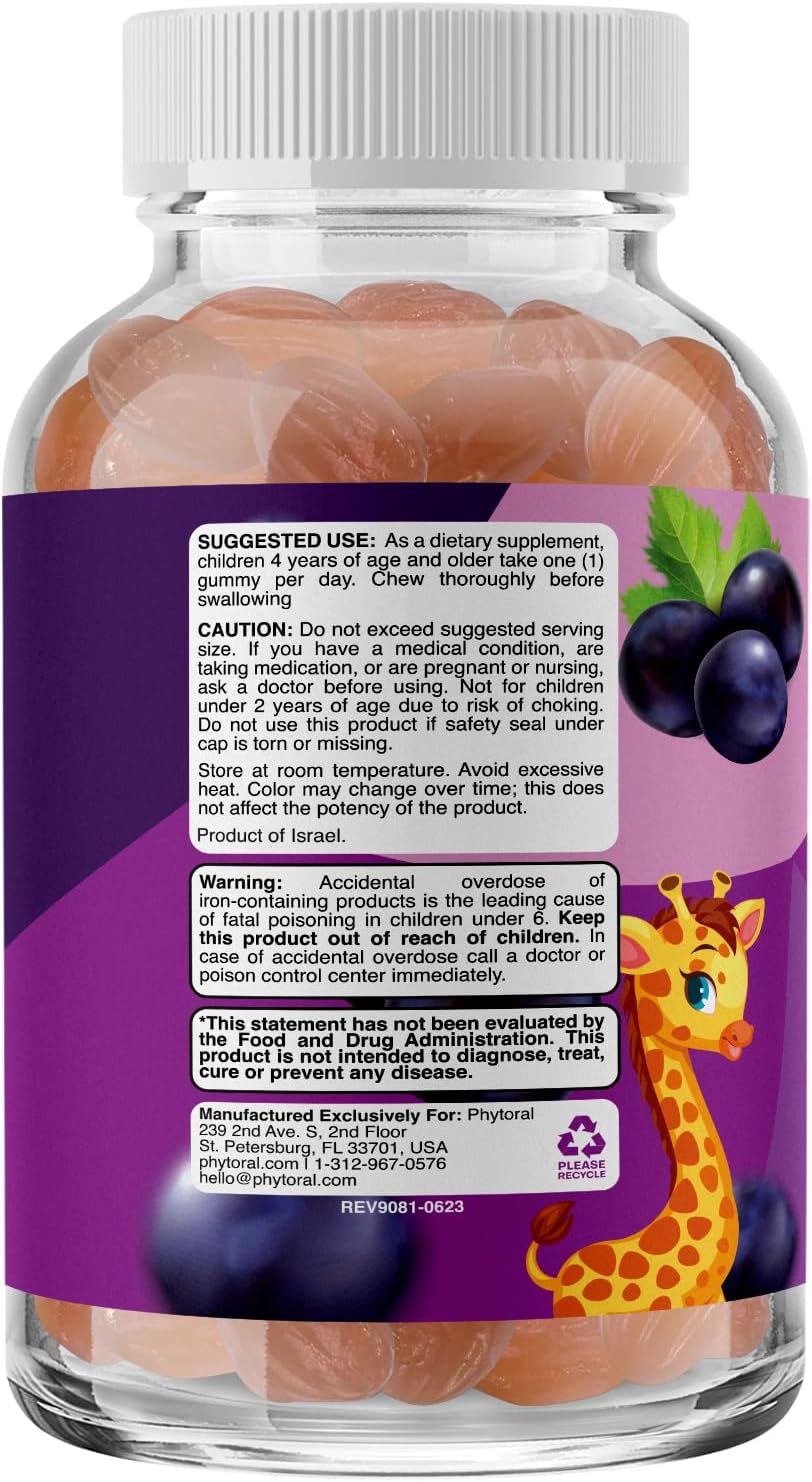 Phytoral Kids Iron Gummies with Vitamin C – Multivitamin for Immunity & Energy - görsel 9