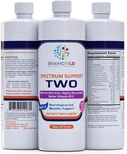 BrainChild Nutritionals Spectrum Support II P5P Liquid Multivitamin - Unflavoured, 16 oz (473 ml)