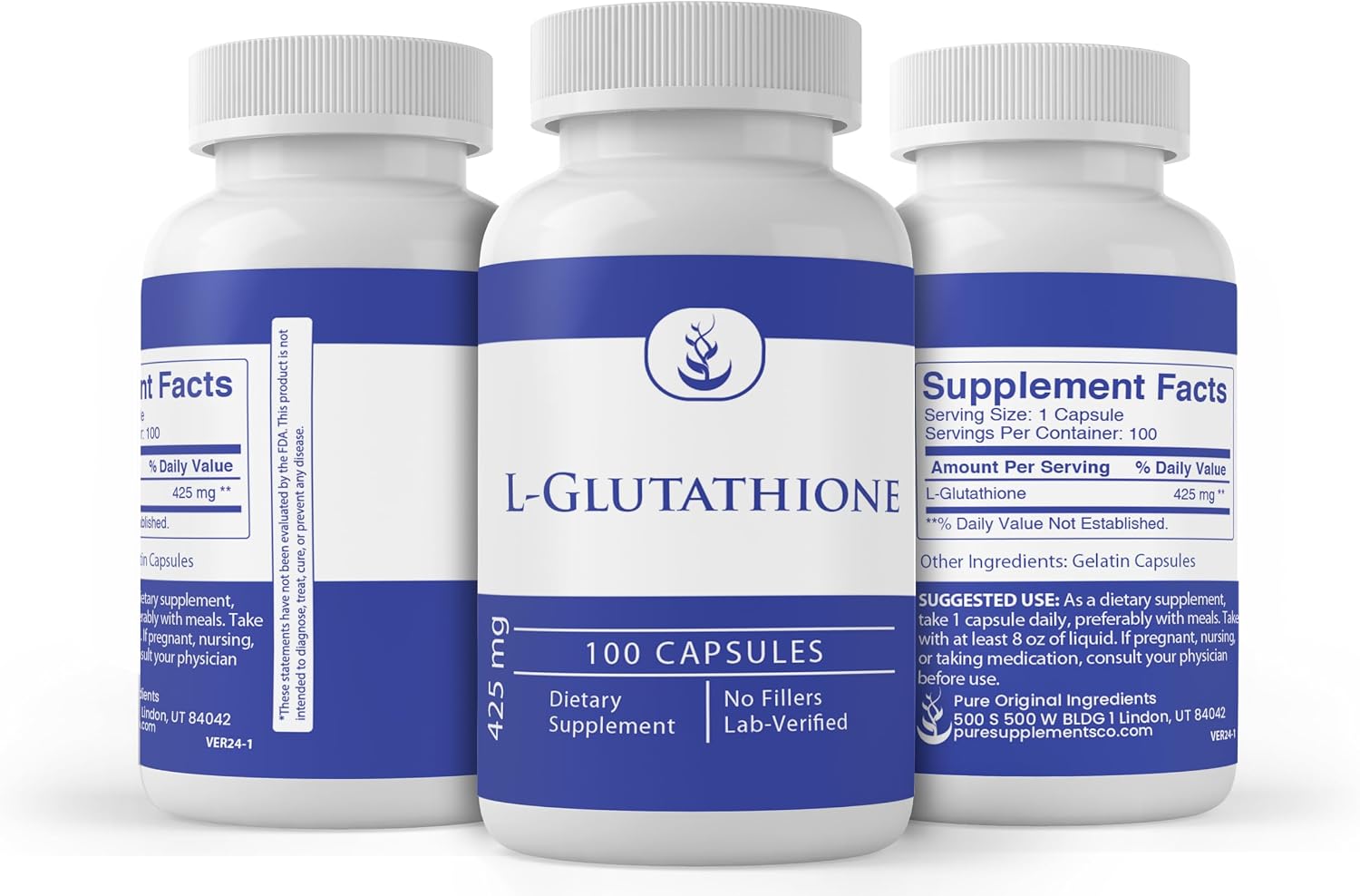 Pure Original Ingredients L-Glutathione, Reduced, 100 Capsules - No Additives or Fillers - görsel 4