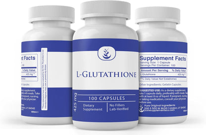 Pure Original Ingredients L-Glutathione, Reduced, 100 Capsules - No Additives or Fillers
