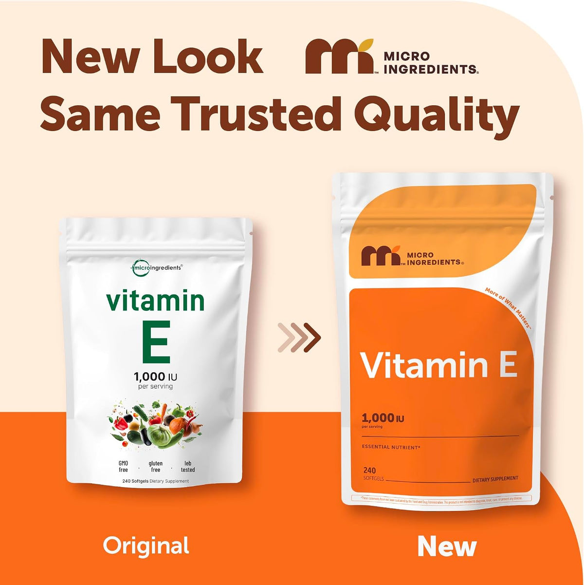 Micro Ingredients Vitamin E 1000 IU (450 mg) Per Serving, 240 Softgels | Daily Vitamin E Supplement | 4-Month Supply | Non-GMO, Gluten-free - görsel 2