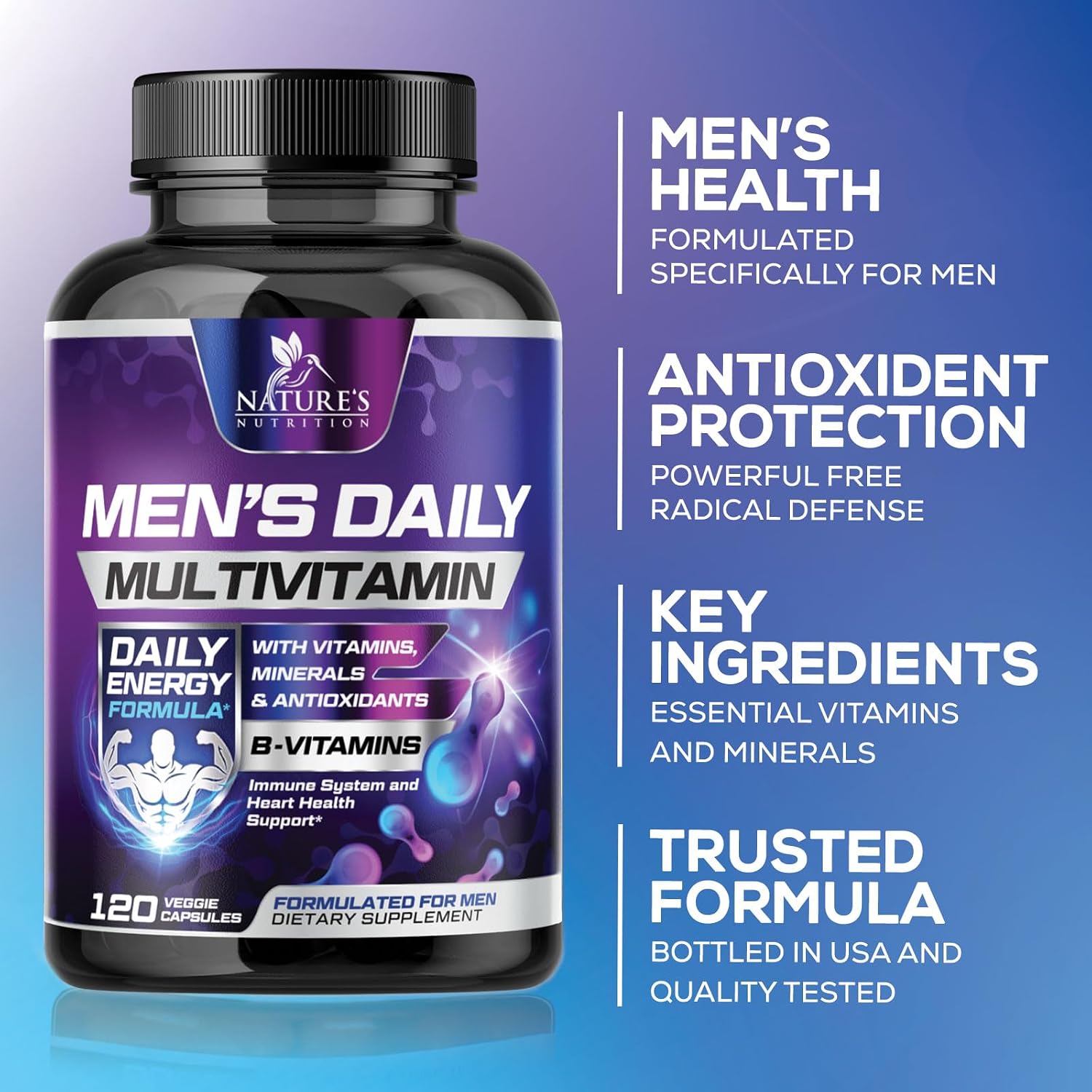 Nature's Nutrition Multivitamin for Men | Once Daily | 120 Capsules - görsel 7