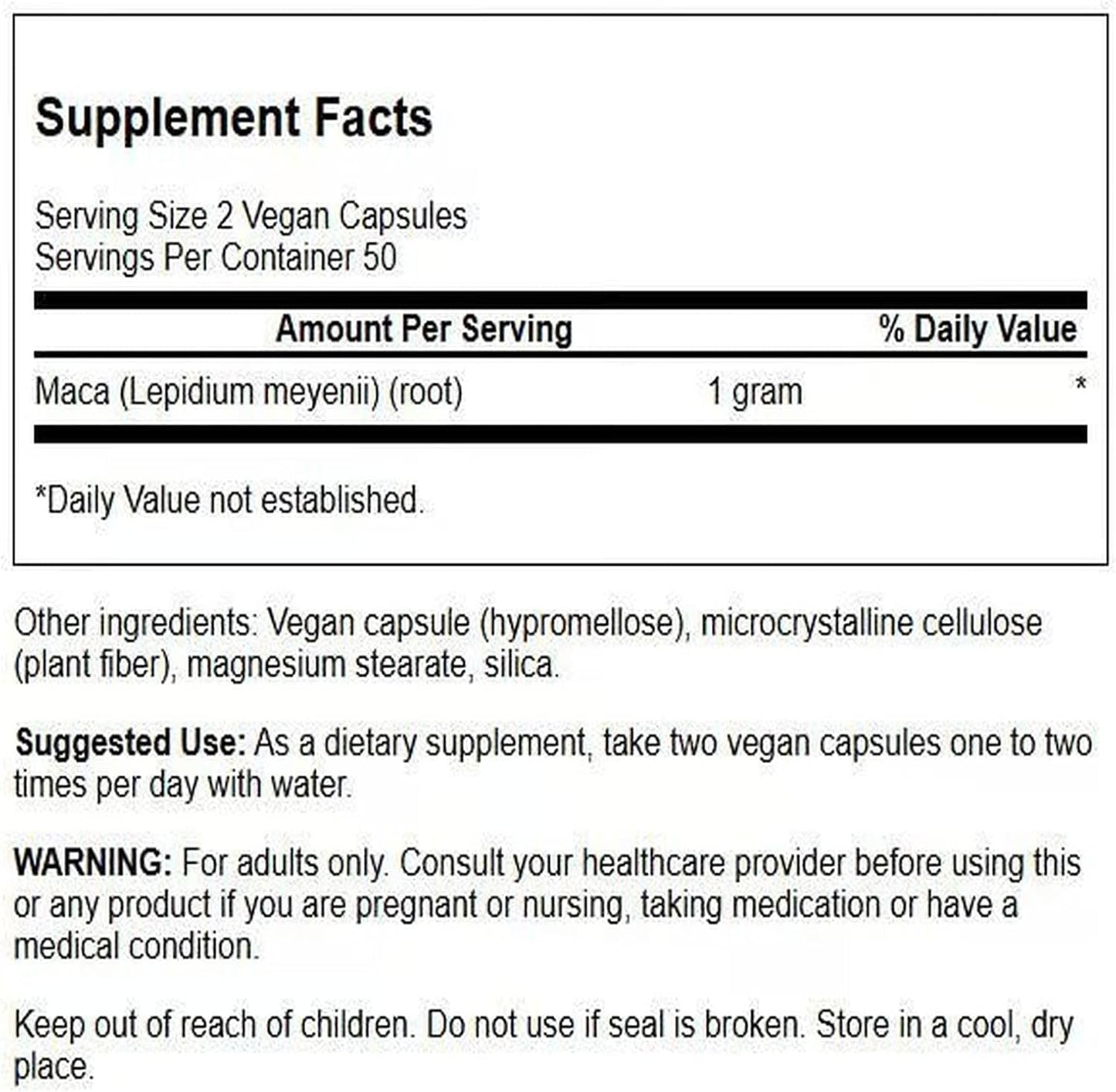 Swanson Maca 500 mg, 100 Capsules - görsel 2