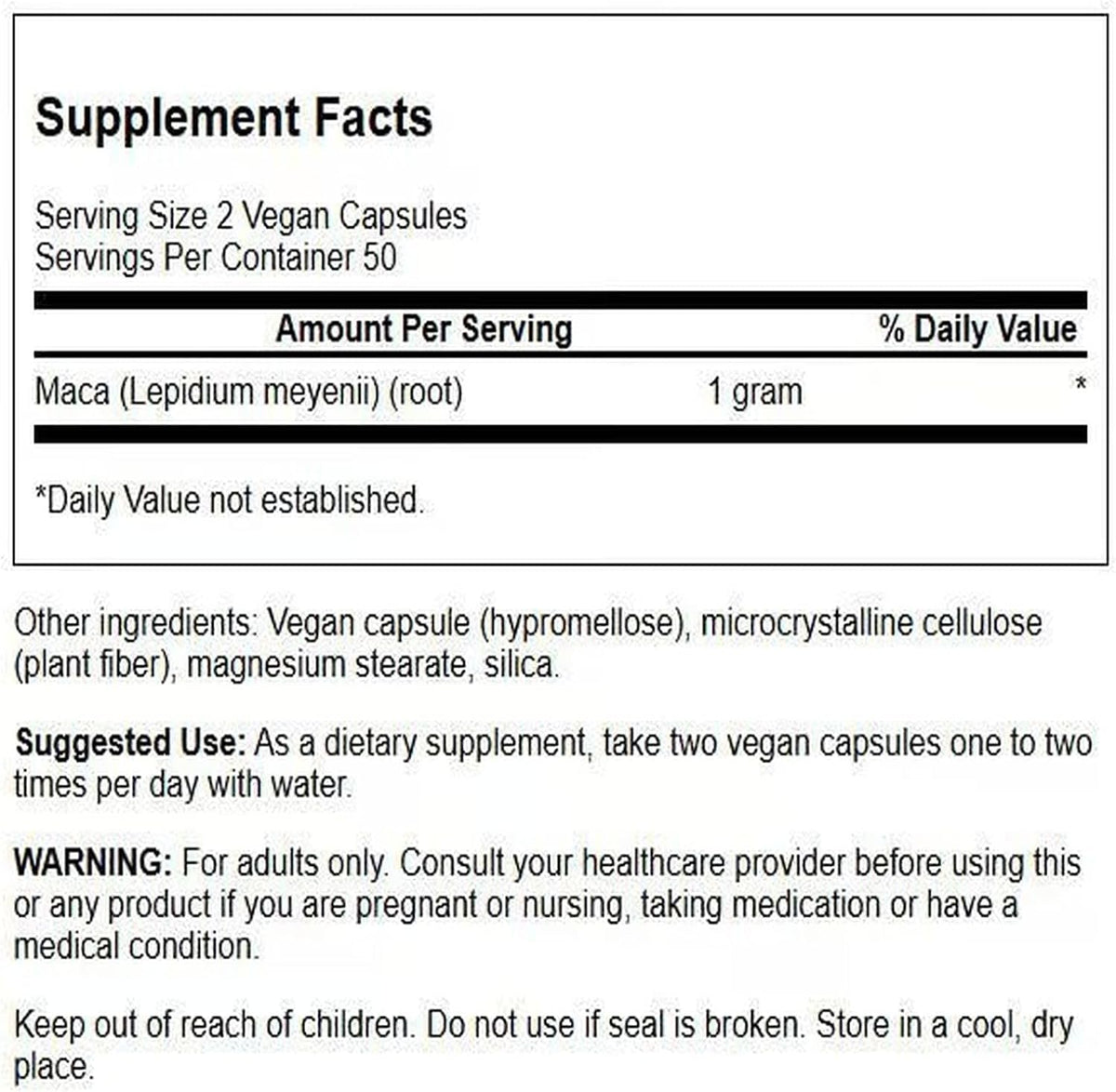 Swanson Maca 500 mg, 100 Capsules - görsel 2
