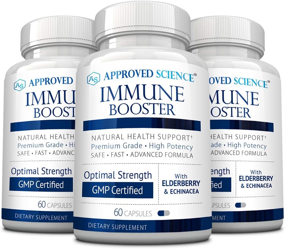 Approved Science Immune Booster - Extra Strength Support - Elderberry, Echinacea, Vitamin D3 & C, Zinc - All Natural - 60 Capsules - görsel 8