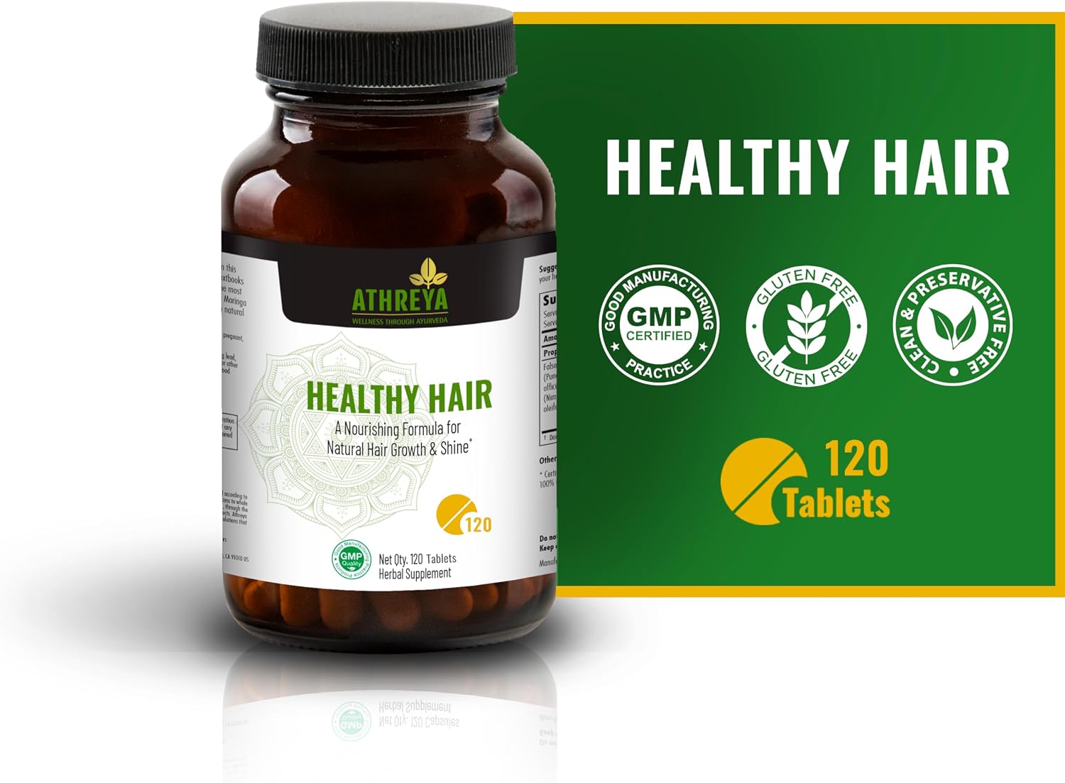 Athreya Herbs Healthy Hair Tablets with Vitamin C - 120 Tablets - görsel 3