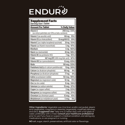 ENDUR-VM Multivitamin (No Iron) – Sustained Release – 150 Tablets