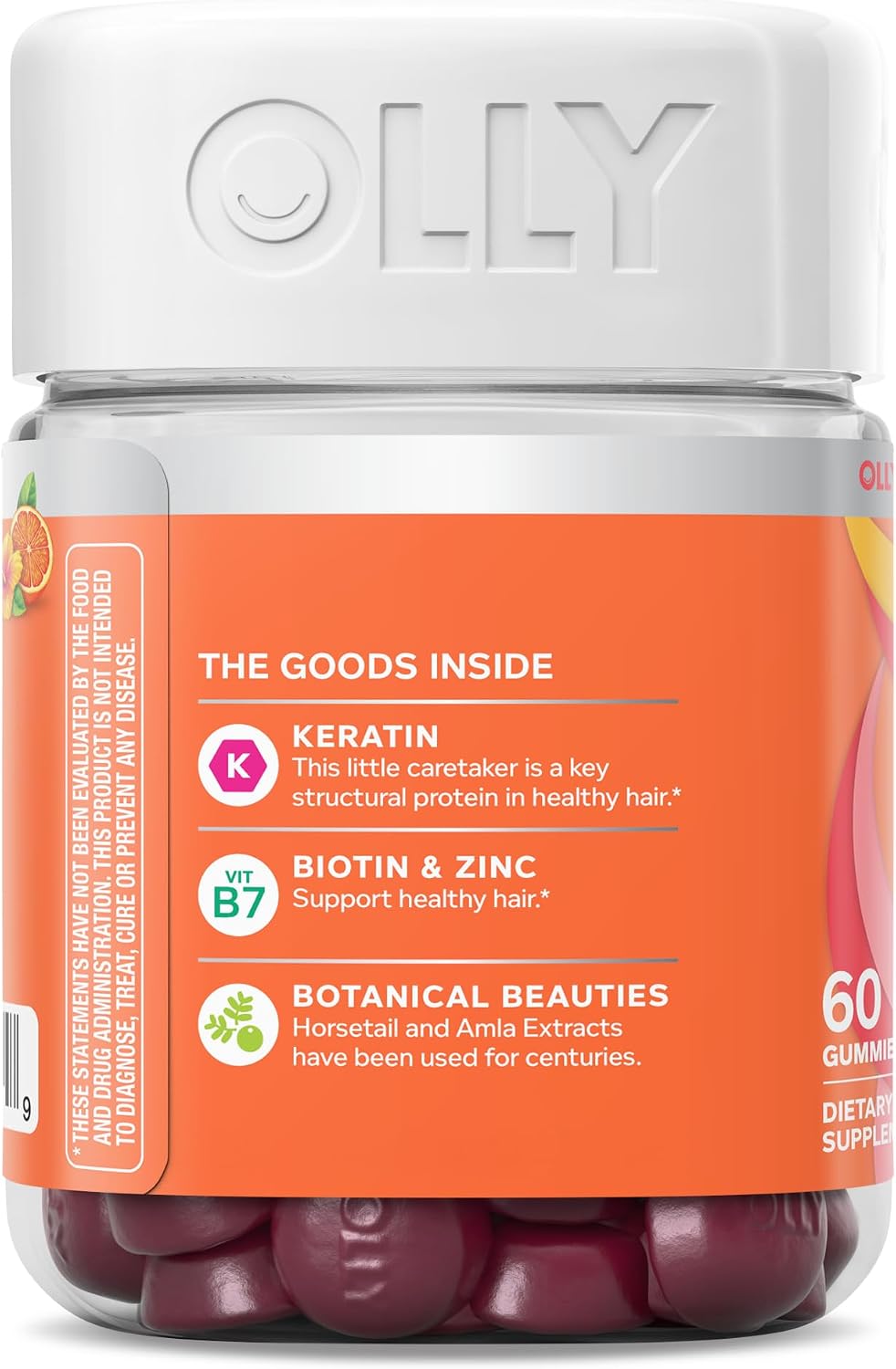 OLLY Heavenly Hair Gummy, Supports Healthy Hair, Keratin, Biotin, AMLA, Chewable Food Supplement, 30 Day Supply - 60 Count - görsel 10