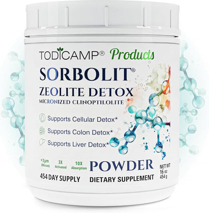 TODICAMP Zeolite Detox Sorbolit – Zeolite Binder Supplement for Full Body Detox – Gut Cleanse, Cellular and Liver Detox (1 Pound (Pack of 1))