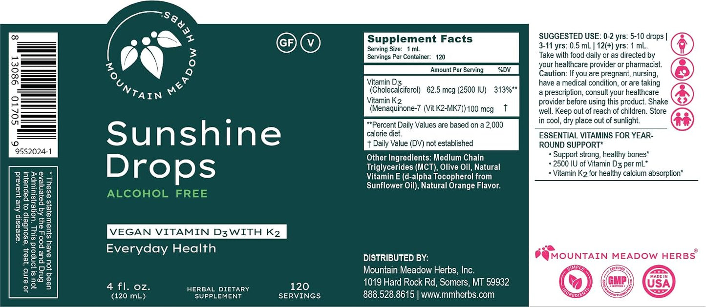 Mountain Meadow Herbs Sunshine Drops – Vegan Vitamin D3 Tincture - görsel 6