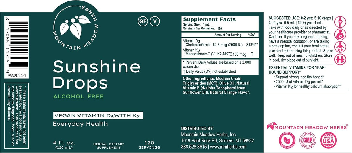 Mountain Meadow Herbs Sunshine Drops – Vegan Vitamin D3 Tincture - görsel 6