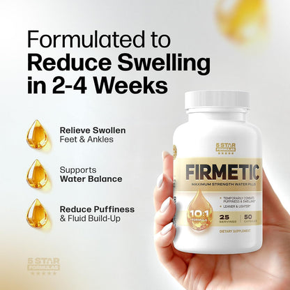 Firmetic Water Tablets – Natural Diuretic for Swelling & Fluid Retention
