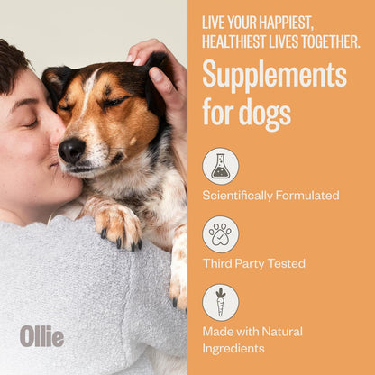 Ollie Dog Skin & Coat Supplement, Supports Healthy Skin & Coat, 60 Chews