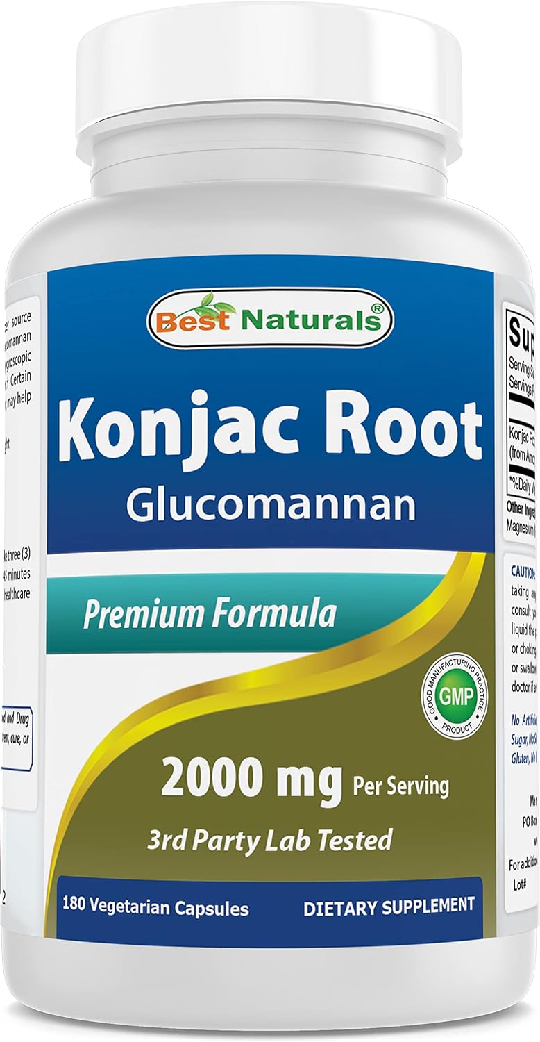 Best Naturals Konjac Root 2000mg, 180 Capsules - görsel 1