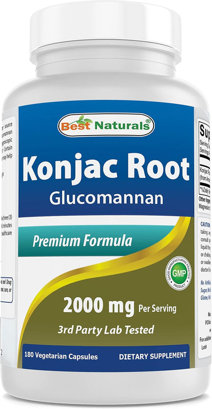 Best Naturals Konjac Root 2000mg, 180 Capsules