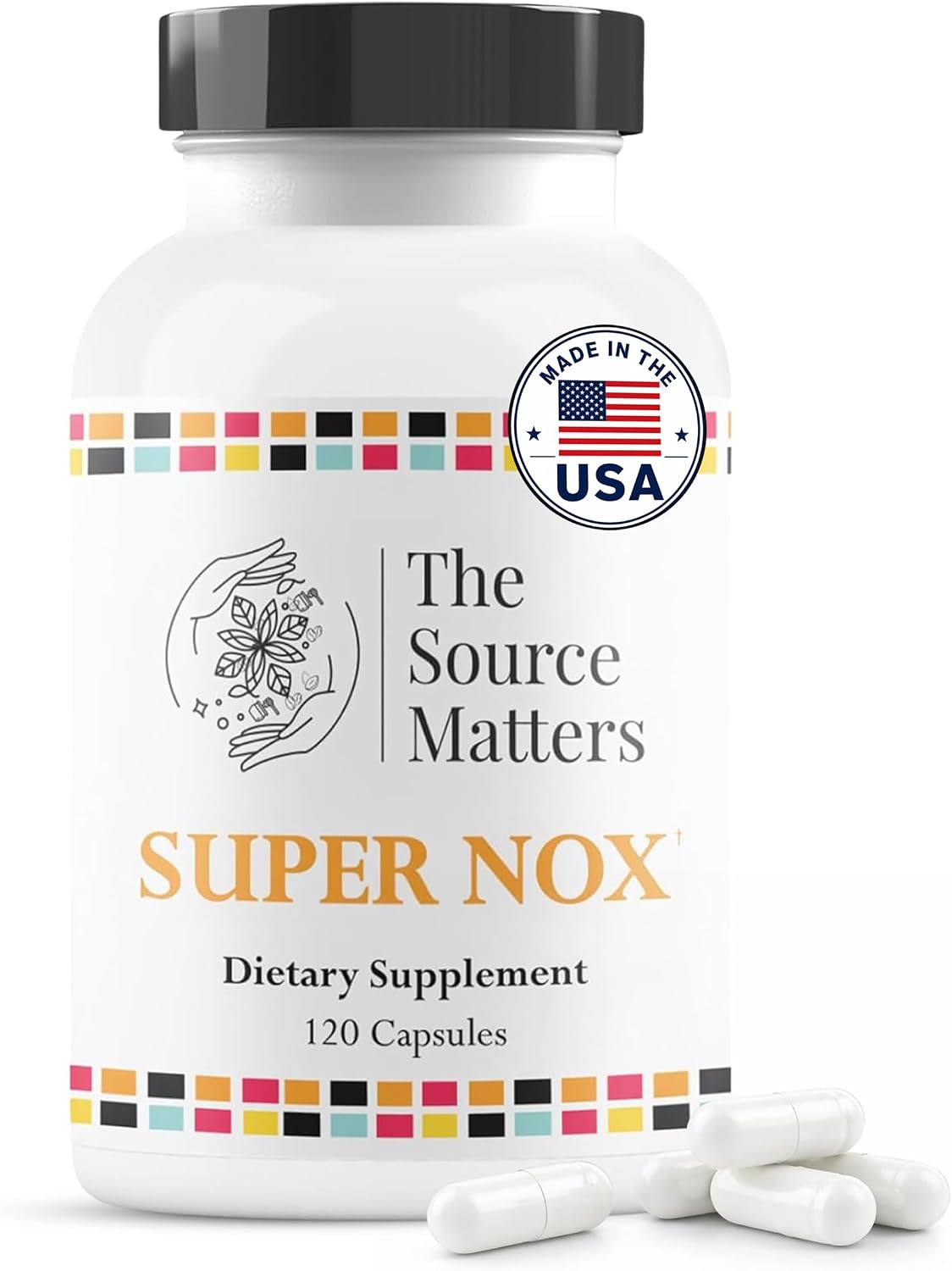 Super NOX (120 Capsules) – Nitric Oxide Supplement with L-Citrulline, Quercetin & Grape Seed Extract - görsel 1