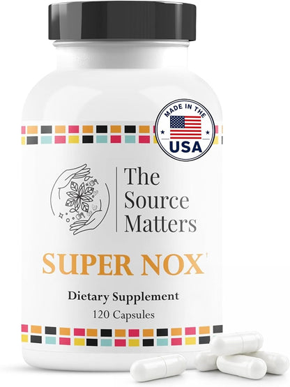 Super NOX (120 Capsules) – Nitric Oxide Supplement with L-Citrulline, Quercetin & Grape Seed Extract