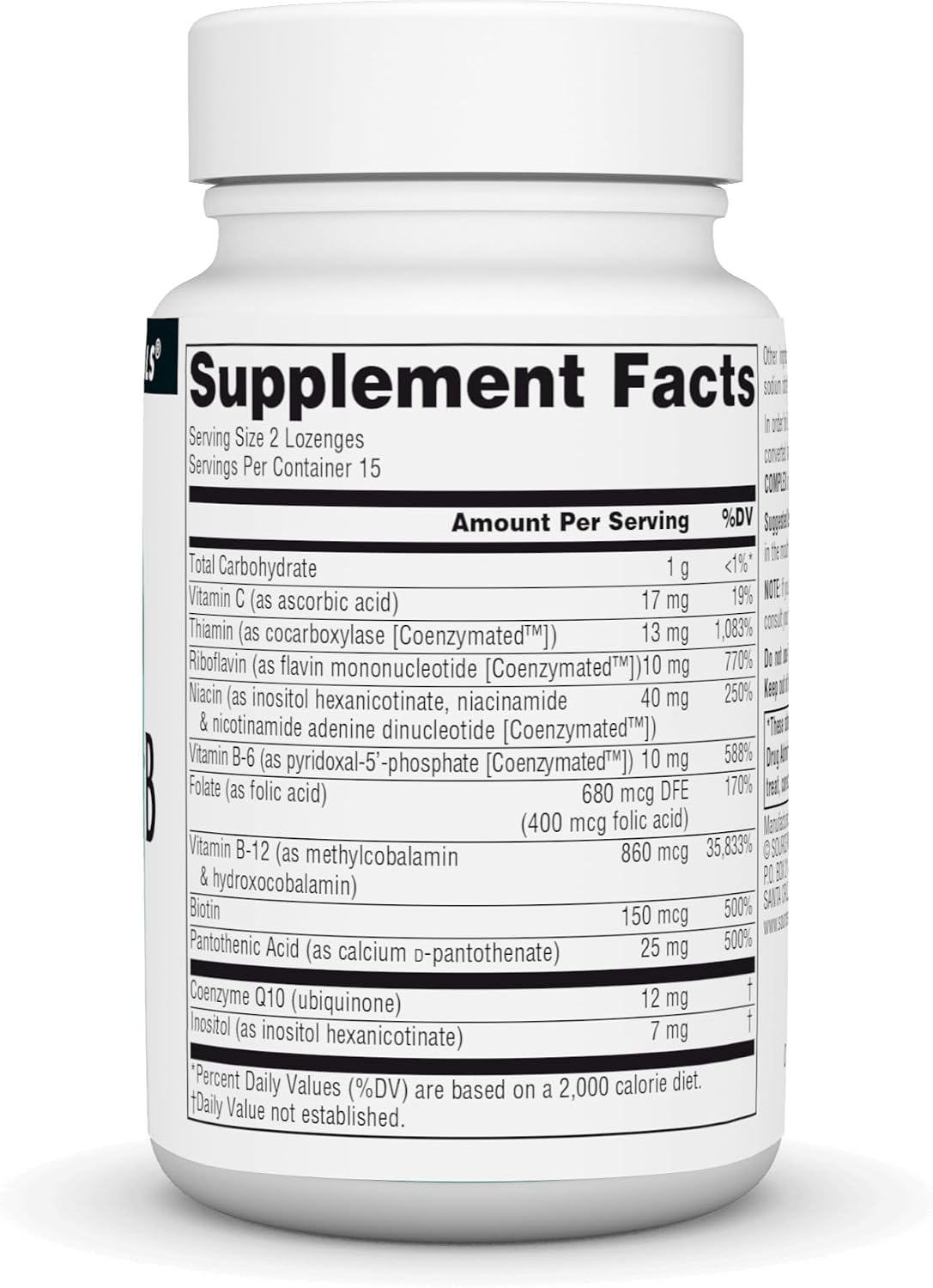 Source Naturals Coenzymate B Complex - Peppermint Lozenges, 30 Count - görsel 2