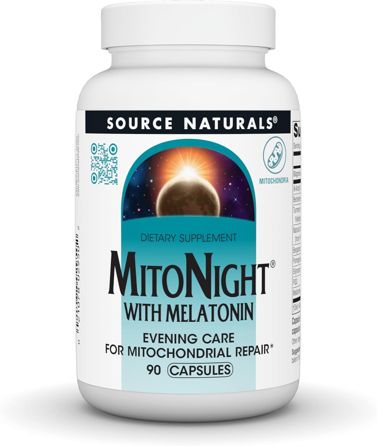 Source Naturals MitoNight® with Melatonin, Evening Care for Mitochondrial Support* - 90 Capsules - görsel 1