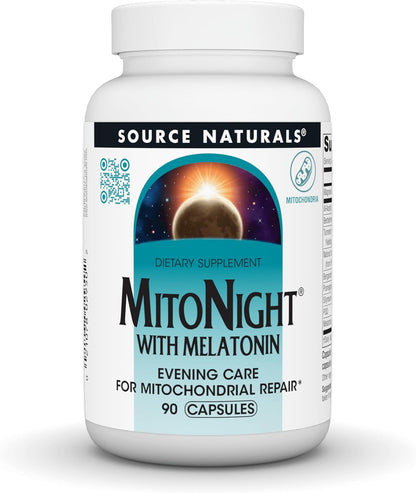 Source Naturals MitoNight® with Melatonin, Evening Care for Mitochondrial Support* - 90 Capsules
