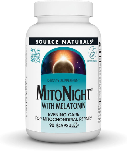 Source Naturals MitoNight® with Melatonin, Evening Care for Mitochondrial Support* - 90 Capsules