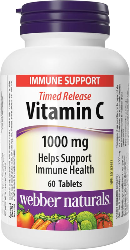 Webber Naturals Vitamin C Timed Release 1,000 mg, 60 Tablets