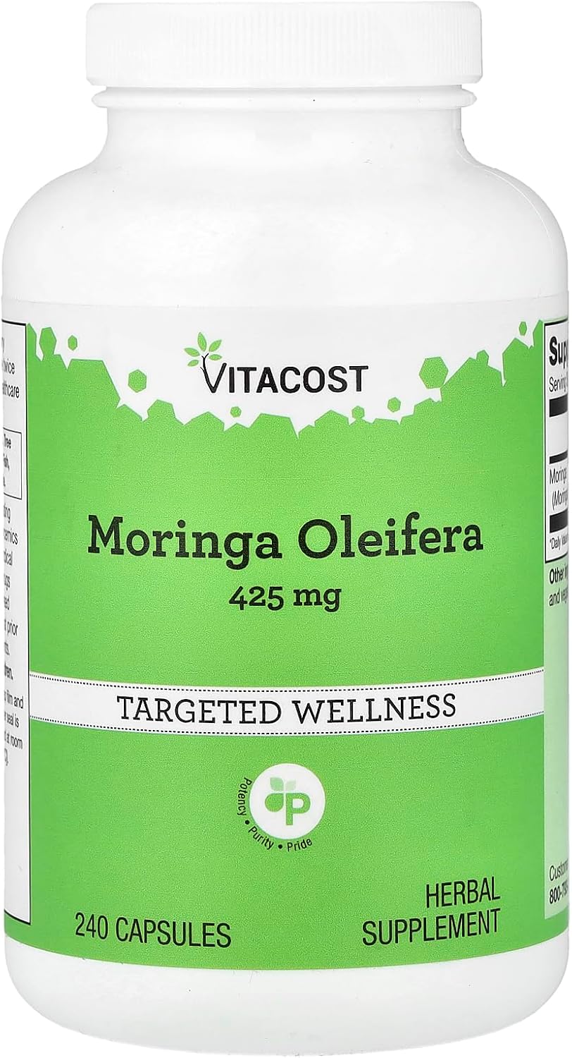 Vitacost Moringa Oleifera, 425 mg, 240 Capsules - görsel 1