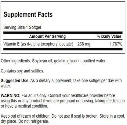Swanson Natural Vitamin E 400 IU – 100 Softgels