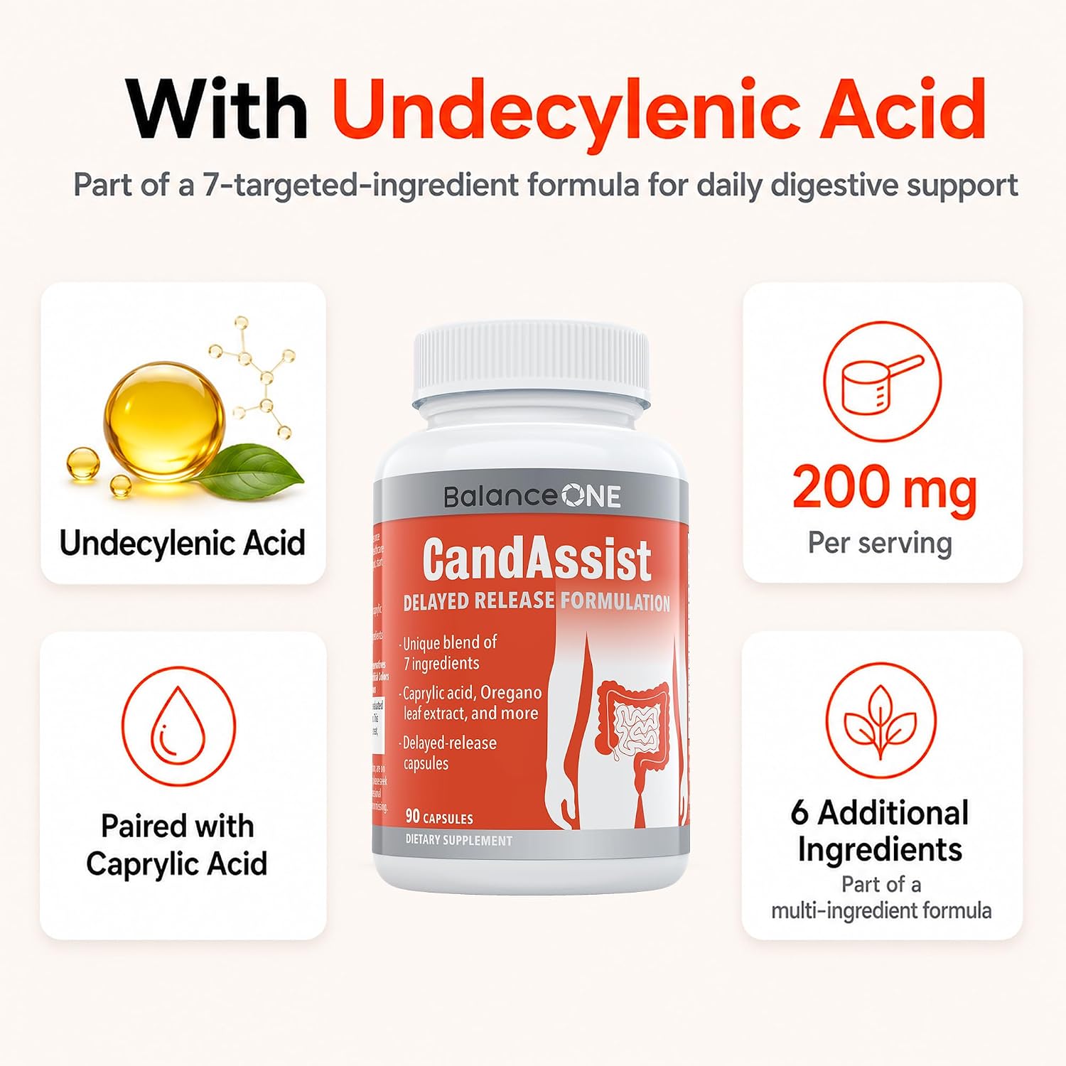 Balance ONE Candida Cleanse Support Supplement – CandAssist (90 Capsules) - görsel 3